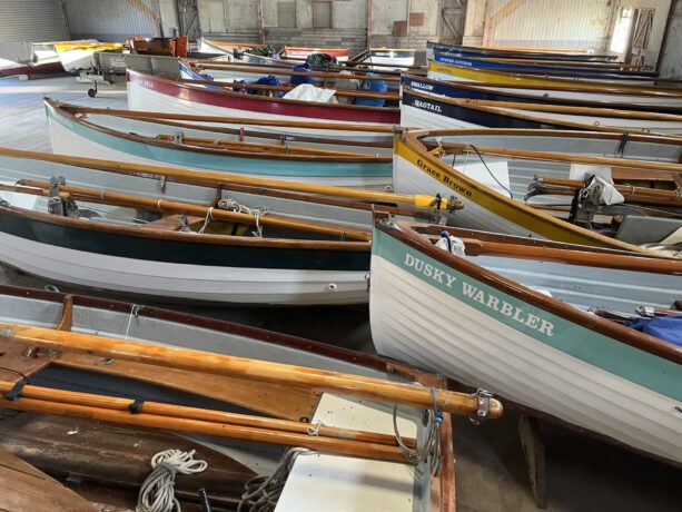 Boat storage at the Saltmarsh Marine boatyard, Blakeney Norfolk