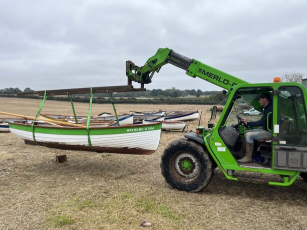 Moving a boat with forklift